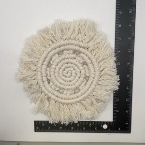 Macrame Coaster Boho Earthy Decor Handmade Gift‎ Cotton 7"
